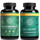 Primal Harvest Multivitamínico &amp; Colagen Suplementos para Mujeres y Hombres Multi Vitaminas Capsules y Collagen Peptides Pills Bundle
