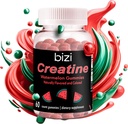 Bizi Creatine Watermelon Gummies for Men &amp; Women, Creatine Monohydrate Gummies, Watermelon Flavor Creatine Gummy, Workout, Muscle Growth, & Recovery Supplement, Vegan & Gluten Free (60 ct)