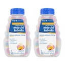 MAJOR Tablas de antácidos de fuerza regular - Carbonato de calcio 500 mg - Sabor de frutas surtido - 150 Conde de Chewable (2 Pack)