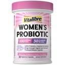 Probióticos Vitalibre para Mujer 30 Strains, 100 millones de probióticos vaginales CFU con enzimas digestivas, prebióticos & arándanos para la salud de la tracto urinaria, pH Balance, 30 cápsulas vegetarianas