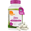 Zahler Zinc 50mg, apoya la protección de inmuno y antioxidante, certificado Kosher, 90 cápsulas