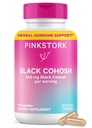 Pink Stork Black Cohosh Suplementos para Mujeres - 540 mg Cohosh Negro puro para la perimenopausa, Menopause Support- 30 cápsulas