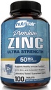 NutriFlair Zinc Gluconate 50mg, 100 Tablets - High Potency Immune System Booster Supplement Pills, Immunity Defense, Powerful Natural Antioxidant, Non-GMO, Compare con el picolinato de zinc, citrato, óxido