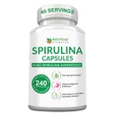 Spirulina Capsules 3000mg - 40 Serviciones de cápsulas ecológicas de espirulina - Rica en proteínas, antioxidantes y vitaminas - 240 Espirulina ecológica Polvo - Apoyos Immune &amp; Cardiovascular Health