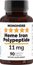 Heme Iron Polypeptide 11 mg - 90 cápsulas vegetarianas - Iron Suplemento Complejo