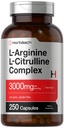 Horbäach L-Arginine L-Citrulline Complex ← 3000mg  250 Capsules ← Non-GMO, Gluten Free Supplement