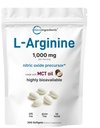 Micro Ingredientes L-Arginina 1000mg con MCT Oil, 300 Softgels ¦ Nitric Oxide Precursor* para Hombres " Mujeres ANTE Fórmula de Aminoácidos Extranjeros para el Bienestar diario .