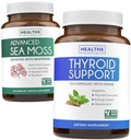 Bundle of Thyroid Support & Sea Moss - Sea Mos Thyroid Care Pack - Thyroid Support with Iodine (120 Caps) & Irish Sea Moss Capsules - Raw Vegan Supplement with BioPerine (Non-GMO & Organic)