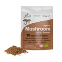 Mushroom Extract Powder - Powerful 10 Blend, Organic Lions Mane, Cordyceps, Reishi, Shiitake, Turquía Tail Mushrooms Nootropic Brain Supplement for Energy, Calm, Focus &amp; Immune System Booster
