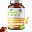 Laboratorios de pureza CLA Suplementos 4500MG - Aceite de girasol no GMO - Apoya Energía, Pérdida de Peso, Salud del Corazón y Salud Musculo - 180 geles suaves