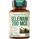 Capsulas de Selenium 200 mcg – Suplemento de Selenio de alta potencia para la tiroides, antioxidante & soporte inmunológico – Suplementos Minerales esenciales de alta biodisponibilidad L-Selenomethionina – Vegan, 100 cápsulas