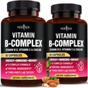 Complejo de vitamina B para hombres y mujeres - Hecho en EE.UU. - B-Complex: B1, B2, B3, B5, B7, B8, B9, B12 con vitamina C, Choline, Inositol - Energy, Brain &amp; Heart Support Suplemento - 120 cápsulas Vegan