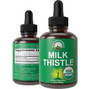 USDA Organic Milk Thistle Extract Vegan Liquid Drops. Liver Detox Herbal Suplemento. Cero Azúcar, Grande para la Digestión y Un Limpiador. Suplementos pura de leche orgánica para mujeres y hombres