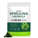 Tiuedu Spirulina Chlorella Softgels 300 cápsulas, 17 en 1 Green Nutrient Blend Spirulina Chlorella Softgels,Rich in Plant Protein, Vitaminas, Clorophyll, Easy to Take Softgel