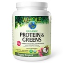 Toda la Tierra &amp; Mar de Factores Naturales, Proteína orgánica fermentada " Verdes, Suplemento alimenticio completo vegano, Tropical, 1lb 7.3 Oz