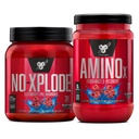 BSN Workout Bundle of NO XPLODE Pre Workout Powder Blue Raz, 30 Servidores AMINO X Muscle Recovery Intra Workout Support, Caffeine Free Blue Raz, 30 Servimientos