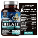 Puro Himalayan Shilajit para Mujer y Hombre [50% de ácido Fulvic] Mejor que Resin con Ashwagandha, Ginseng, Turmeric, Gingko Biloba, Stinging Nettle, Cordyceps para apoyar la energía y la inmunidad, 60Caps