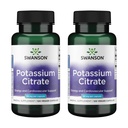 Citrato de Potasio de Swanson - Suplemento Mineral Promoción de la Salud del Corazón y Apoyo Energético - Ayudas Optimal Nerve & Kidney Fun with Natural Ingredients - (120 cápsulas, 99 mg cada uno) (2 Pack)