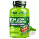 Suplemento de calcio NATURELO - con vitamina C, vitamina D3, K2, y zinc de calcio para la fuerza ósea con calcio 600 mg - base vegetal, 240 cápsulas vegetarianas, no GMO, soy " libre de gluten "