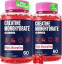 Critina Monohydrate Gummies for Women &amp; Men, Taurine &amp; B6, Chewable Creatina Pre Workout Gummies for Max Strength &amp; Muscle Growth, Energy, Endurance, Creatine for Men &amp; Women - 2 Bottles