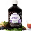 VITAGUT Probiótico líquido, prebióticos " Postbióticos 3 en-1 Orgánica, Probióticos vivos para Hombres Mujer - Probióticos para Salud Digestiva, 50 millones de UF, 19 hierbas fermentadas, Probiótico Vegano para Salud Gut