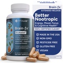 Cerebro-fxTM B Vitaminas " Herbs for Memory and Focus, Suplemento nootrópico, Complejo metilado B Choline Bacopa Lions Mane Cordyceps Mushroom Coffee Fruit Extract Alpha GPC L Theanine Huperzine A - 60ct