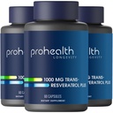 ProHealth Trans Resveratrol Plus 1000mg. Worlds Most Researched Trans-Res Suplemento. Doctor Formulado con Quercetin " BioEnhancers para Max Potency. Laboratorio testó 98% Puro. 30 Serviciones (3 Pack)