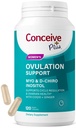 CONCEIVE PLUS Ovulation Support TEN Myo-Inositol & D-Chiro Inositol for Women Fertility ANTE PCOS Suplementos para la Salud Reproductiva Equilibrio hormonal para Mujeres ANTE COQ10, Ácido Fólico, Ginger  habit 30 Day Supply
