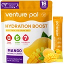 Venture Pal Sugar Free Electrolyte Powder Packets - Liquid Daily IV Hydration Packets ¦ Electrolytes Drink Mix with 5 Vitamins & 7 Electrolytes ← Keto Friendly ← Non-GMO  Certified Vegan ← 16 Sticks