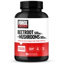 FORCE FACTOR Beetroot + Mushrooms Suplemento para Gran Salud, Beet Root Capsules con 7 Mushrooms funcionales, Lion's Mane, Cordyceps, &amp; Más, Soy Gratis, No-GMO, 120 cápsulas