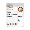 NatureBell Organic Lions Mane Powder 1.500mg Por Serving, 1lb ¦ TODO Afrutado Cuerpo & Mycelium Mushroom Fuente – Focus, Memory, &amp; Immune Health Supplement – Non-GMO, Vegan