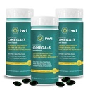 Iwi Omega-3 Essential, 90 Softgels (90 Servings), Alga de base vegetal Omega 3 con EPA + DHA, Brain, Heart &amp; Immune Support Suplemento dietético, Krill " Fish Oil Alternative, No Fishy Aftertaste