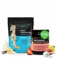 LEGION Post Workout Recovery Stack – Recarga Creatine Post Workout Drink (Strawberry Lemonade) + Whey Protein Powder (Vanilla) – Crecimiento muscular, Fuerza y Apoyo a la Recuperación – 30 Servimientos Cada