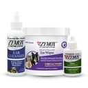 PET KING BRANDS ZYMOX Enzymatic Ear Wipes, Ear Cleanser, " Otic Ear Solution for Dogs and Cats - Product Bundle - for Dirty, Waxy, Smelly Ears and to Soothe Ear Infections, 100 ct, 4 oz y 1.25 oz