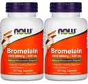 Ahora los alimentos Bromelain 2400Gdu/500mg, 120 Veg Capsules (Pack of 2)