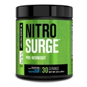 Jacked Factory NITROSURGE Pre Workout Suplemento - Energy Booster, Instant Strength Gains, Clear Focus &amp; Intense Pumps - NO Booster &amp; Powerful Preworkout Energy Powder - 30 Servings, Blue Raspberry