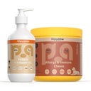 Piel de perros &amp; Alergía Soporte Bundle: Aceite de pescado Omega 3 + Alivio de Alergia Píldoras para picar la piel, inmune &amp; salud digestiva