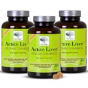 New Nordic Active Liver Gummies, Milk Thistle, Artichoke & Turmeric Supplement, Natural Peach & Mango Flavor, Sugar Free & Vegan, 60 Conde (Pack of 3)