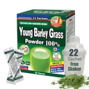 Yamamoto Kanpoh YAMAKAN Barley Grass Juice Powder, Young Barley Grass Powder Rich en Minerales, Vitaminas &amp; Proteína de base vegetal para Hombres Mujer, Grass Juice de Japón, No GMO 22 Conde