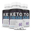 (3 Pack) Advanced Keto 1500 Keto Pills 1275MG New &amp; Improved Formula Contains Apple Sider Vinegar Extra Virgin Olive Oil Powder Green Tea Leaf 180 Capsules