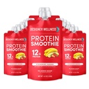 Diseñador de Wellness Protein Smoothie, Fruta Real, Proteína 12g, Baja Carb, Azúcar Zero Añadido, Libre de gluten, No GMO, No Colores Artificiales o Sabores, Banana de Fresa, 12 Conde