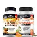 Extra Strength Ashwagandha Capsules (2 Mes de Suministro) Más Curcumina Turmérica con Pepper Negro Extracto Complejo de 1500mg (tamaño de prueba)