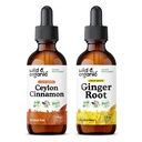 Wild &amp; Organic Ceylon Cinnamon Tincture 2 fl oz &amp; Ginger Root Tincture 2 fl oz