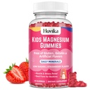 Gummies de magnesio para niños - Citrato de magnesio + Vitamina B6 & D3 - Gran Tasting Kids Magnesium Calm Gummies for Nerve Bone and Muscle Health for Kids Wellness, Vegan Strawberry Flavor 60 Count