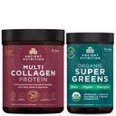 Antigua Nutrición Multi Collagen Proteína Polvo, Desarrollado, 60 Serviciones + Polvo Superverde, Verdes Sabor, 25 Servimientos
