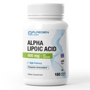 Puregen Labs Alpha Lipoic Acid 600mg [High Potency] Total 360 Veggie Caps, Antioxidant Support Silencio No Harmful Additives ← Non-GMO, NO Gluten y Dairy, 600 mg por cápsula - Made in USA - 2 Pack