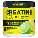 CON-CRET Creatine HCl Powder ← Muscle, Cognitive, Cellular Energy Support Silencio No Bloating or Cramps Silencio USA Made &amp; NSF Certified peru Lemon Lime (64 Serving)