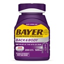 Bayer Extra Strength 500mg Aspirin Plus Caffeine for Powerful Pain Relief, 200 caplets Coated
