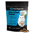 Gato Skin &amp; Coat Health Crunchy &amp; Creamy Chews - Omegas, Vitamina C + E, Biotin Suplemento, Soothes Skin and Promotes Shiny Coat, Cat Supplements & Vitamins - Pollo (30-Day Supply)