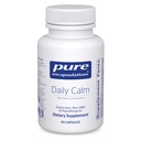 Encapsulaciones puras Daily Calm - Vegan Stress &amp; Sleep Support Supplement - Contiene Ashwagandha, Saffron, GABA &amp; L-Theanine - Non-GMO, Soy-Free &amp; Gluten-Free - 60 cápsulas